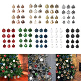 Maxbell 48 Pieces Xmas Tree Hanging Ornaments for Party New Year Decoration Rose Aureate