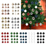 Maxbell 48 Pieces Xmas Tree Hanging Ornaments for Party New Year Decoration Rose Aureate