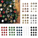 Maxbell 48 Pieces Xmas Tree Hanging Ornaments for Party New Year Decoration Rose Aureate