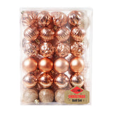 Maxbell 48 Pieces Xmas Tree Hanging Ornaments for Party New Year Decoration Rose Aureate