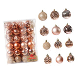 Maxbell 48 Pieces Xmas Tree Hanging Ornaments for Party New Year Decoration Rose Aureate