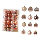 Maxbell 48 Pieces Xmas Tree Hanging Ornaments for Party New Year Decoration Rose Aureate