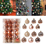Maxbell 48 Pieces Xmas Tree Hanging Ornaments for Party New Year Decoration Rose Aureate