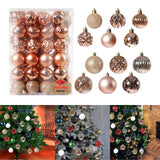 Maxbell 48 Pieces Xmas Tree Hanging Ornaments for Party New Year Decoration Rose Aureate