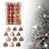 Maxbell 48 Pieces Xmas Tree Hanging Ornaments for Party New Year Decoration Rose Aureate