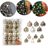 Maxbell 48 Pieces Xmas Tree Hanging Ornaments for Party New Year Decoration Champagne