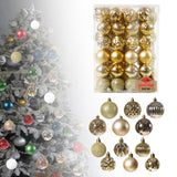 Maxbell 48 Pieces Xmas Tree Hanging Ornaments for Party New Year Decoration Aureate