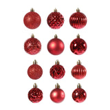 Maxbell 48 Pieces Xmas Tree Hanging Ornaments for Party New Year Decoration Red