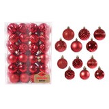 Maxbell 48 Pieces Xmas Tree Hanging Ornaments for Party New Year Decoration Red