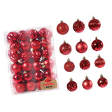 Maxbell 48 Pieces Xmas Tree Hanging Ornaments for Party New Year Decoration Red
