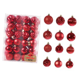 Maxbell 48 Pieces Xmas Tree Hanging Ornaments for Party New Year Decoration Red