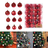 Maxbell 48 Pieces Xmas Tree Hanging Ornaments for Party New Year Decoration Red