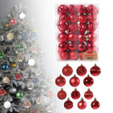 Maxbell 48 Pieces Xmas Tree Hanging Ornaments for Party New Year Decoration Red