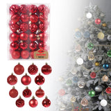 Maxbell 48 Pieces Xmas Tree Hanging Ornaments for Party New Year Decoration Red