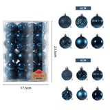 Maxbell 48 Pieces Xmas Tree Hanging Ornaments for Party New Year Decoration Blue