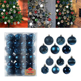 Maxbell 48 Pieces Xmas Tree Hanging Ornaments for Party New Year Decoration Blue