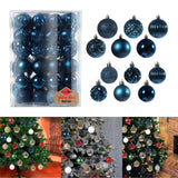 Maxbell 48 Pieces Xmas Tree Hanging Ornaments for Party New Year Decoration Blue