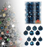 Maxbell 48 Pieces Xmas Tree Hanging Ornaments for Party New Year Decoration Blue