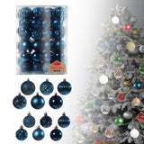 Maxbell 48 Pieces Xmas Tree Hanging Ornaments for Party New Year Decoration Blue
