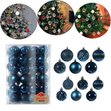 Maxbell 48 Pieces Xmas Tree Hanging Ornaments for Party New Year Decoration Blue