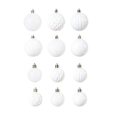 Maxbell 48 Pieces Xmas Tree Hanging Ornaments for Party New Year Decoration White