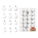 Maxbell 48 Pieces Xmas Tree Hanging Ornaments for Party New Year Decoration White