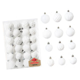 Maxbell 48 Pieces Xmas Tree Hanging Ornaments for Party New Year Decoration White