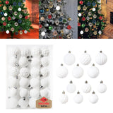 Maxbell 48 Pieces Xmas Tree Hanging Ornaments for Party New Year Decoration White