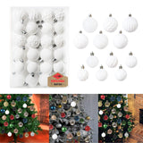 Maxbell 48 Pieces Xmas Tree Hanging Ornaments for Party New Year Decoration White