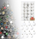 Maxbell 48 Pieces Xmas Tree Hanging Ornaments for Party New Year Decoration White