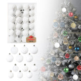 Maxbell 48 Pieces Xmas Tree Hanging Ornaments for Party New Year Decoration White