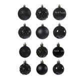 Maxbell 48 Pieces Xmas Tree Hanging Ornaments for Party New Year Decoration Black