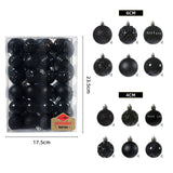 Maxbell 48 Pieces Xmas Tree Hanging Ornaments for Party New Year Decoration Black