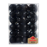 Maxbell 48 Pieces Xmas Tree Hanging Ornaments for Party New Year Decoration Black