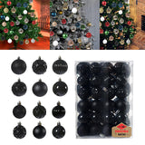 Maxbell 48 Pieces Xmas Tree Hanging Ornaments for Party New Year Decoration Black