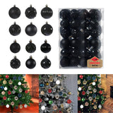 Maxbell 48 Pieces Xmas Tree Hanging Ornaments for Party New Year Decoration Black