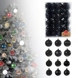 Maxbell 48 Pieces Xmas Tree Hanging Ornaments for Party New Year Decoration Black