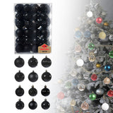Maxbell 48 Pieces Xmas Tree Hanging Ornaments for Party New Year Decoration Black