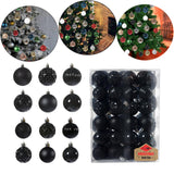 Maxbell 48 Pieces Xmas Tree Hanging Ornaments for Party New Year Decoration Black