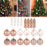 Maxbell 44Pcs Christmas Balls Party Supplies Decorative for Holiday Bedroom Gifts Style A Pink