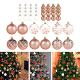 Maxbell 44Pcs Christmas Balls Party Supplies Decorative for Holiday Bedroom Gifts Style A Pink