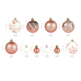 Maxbell 44Pcs Christmas Balls Party Supplies Decorative for Holiday Bedroom Gifts Style A Pink