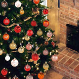 Maxbell 44Pcs Christmas Balls Party Supplies Decorative for Holiday Bedroom Gifts Style B Red