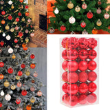 Maxbell 44Pcs Christmas Balls Party Supplies Decorative for Holiday Bedroom Gifts Style B Red