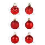 Maxbell 44Pcs Christmas Balls Party Supplies Decorative for Holiday Bedroom Gifts Style B Red