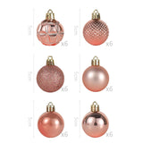 Maxbell 44Pcs Christmas Balls Party Supplies Decorative for Holiday Bedroom Gifts 5cm Pink