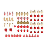 Maxbell 72x Christmas Tree Decorations Ornaments for Holiday Home Decor Red with aureate