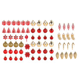 Maxbell 72x Christmas Tree Decorations Ornaments for Holiday Home Decor Red with aureate
