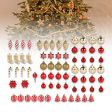 Maxbell 72x Christmas Tree Decorations Ornaments for Holiday Home Decor Red with aureate