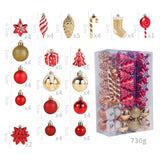 Maxbell 72x Christmas Tree Decorations Ornaments for Holiday Home Decor Red with aureate